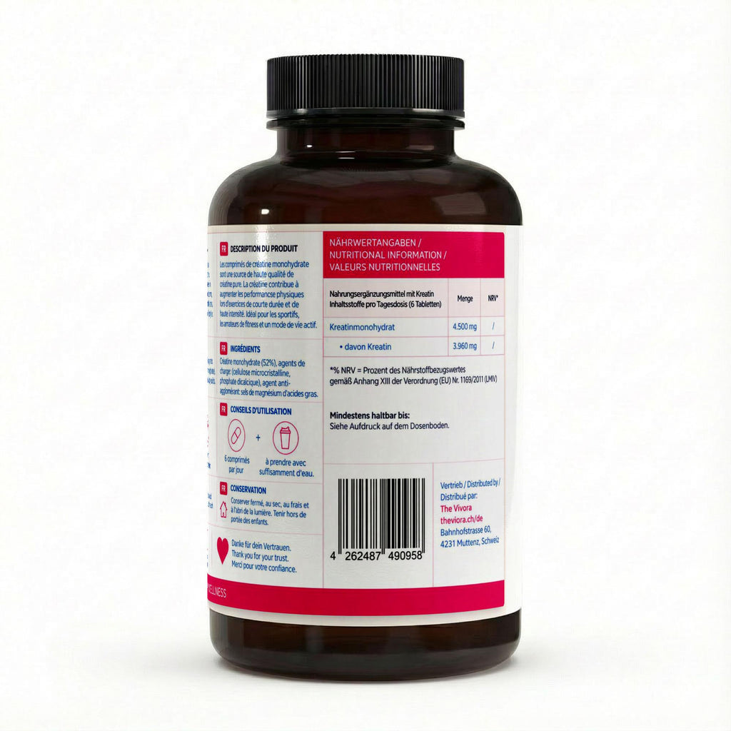 Kreatin Monohydrat - 180 vegane Tabletten