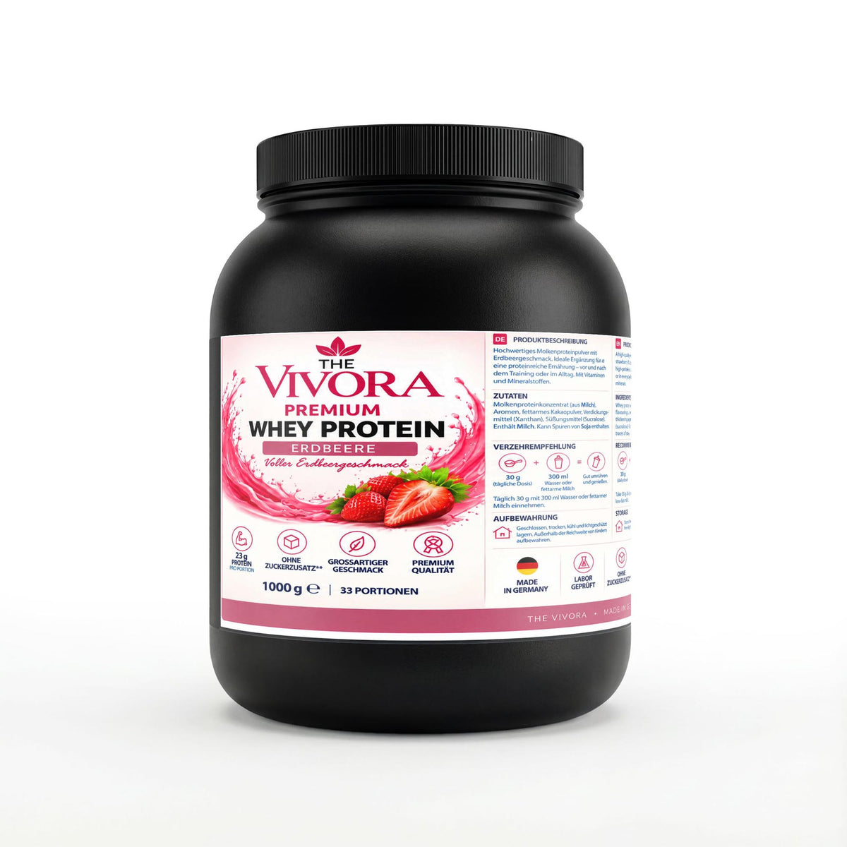 Premium Whey Protein Erdbeere - 1.000g